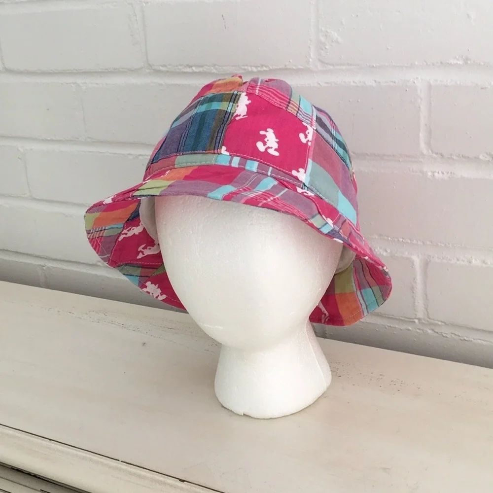 Adult Size Pink Plaid Preppy Classic Disney Mickey Mouse Bucket Hat - Picture 6 of 9